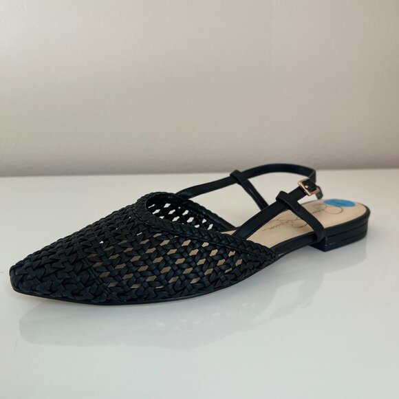 NEW! Jessica Simpson "Evolia" Woven Sling Back Point Toe Shoes - Black Size 7.5 - Picture 5 of 7